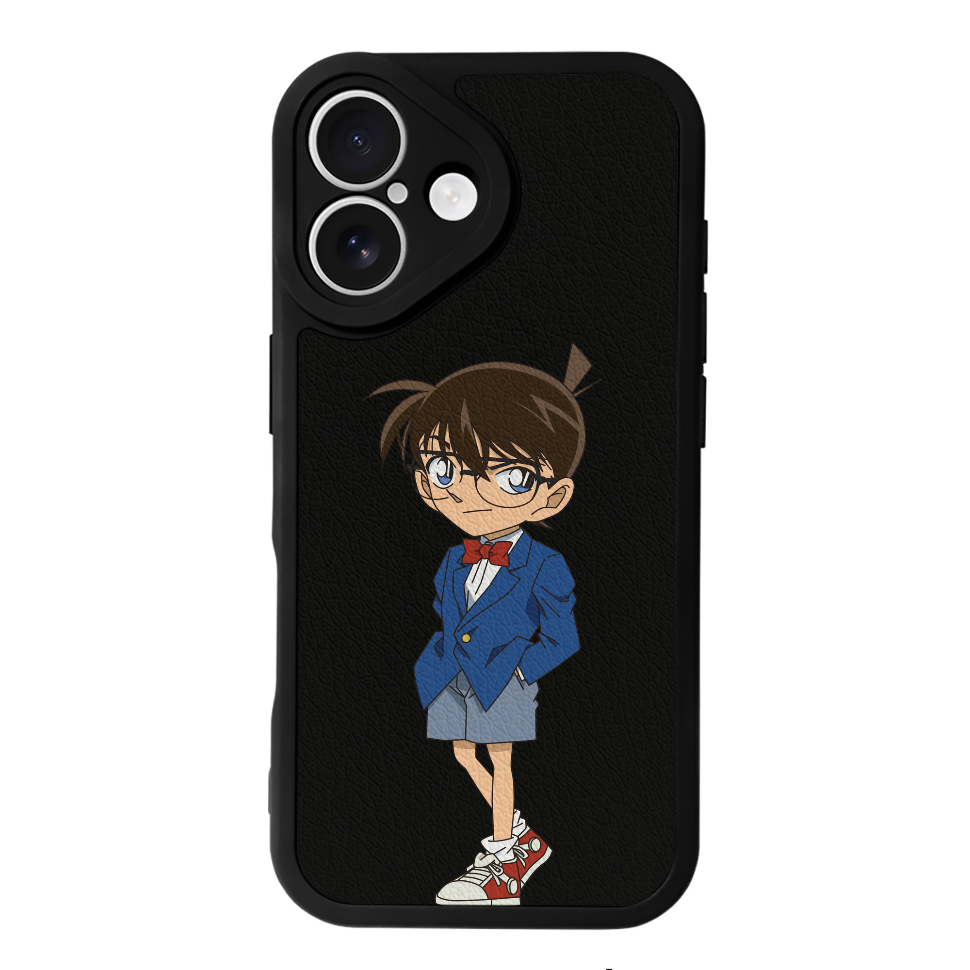 （画像用） 名探偵コナン 江戸川 コナン Detective Conan Conan Edogawa 【iPhone 16シリーズ対応】シリコンスマホケース（レザー調） 材質：シリコン